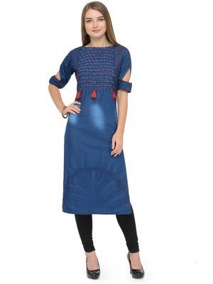 Dark blue  denim kurti 1