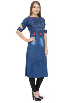 Dark blue  denim kurti 3