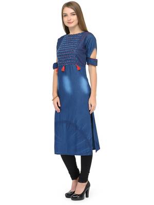 Dark blue  denim kurti 4