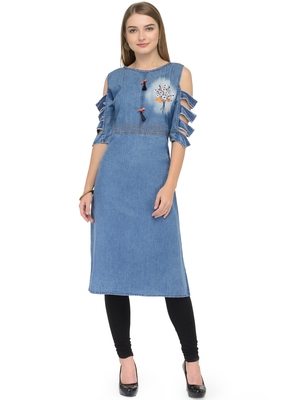 denim frock kurti