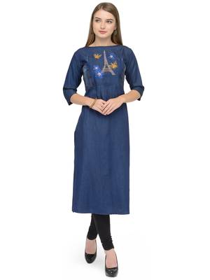 Dark blue  denim kurti 1