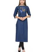 Dark blue  denim kurti