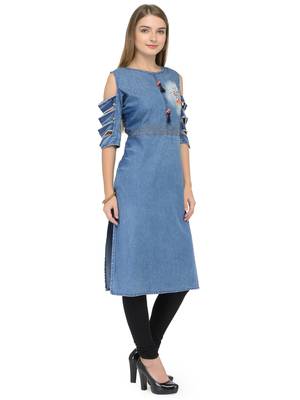Blue  denim kurti 3