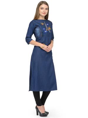 Dark blue  denim kurti 3