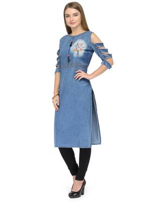 Blue  denim kurti 4