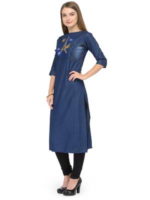 Dark blue  denim kurti 4