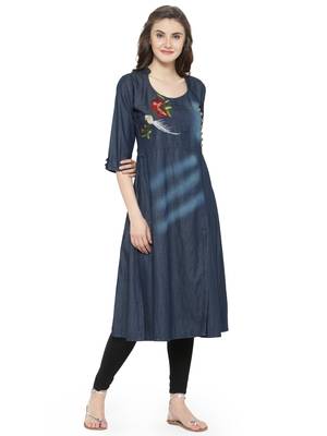 Blue  denim kurti 3