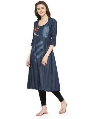 Blue  denim kurti 4