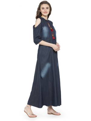 Dark blue  denim kurti 4