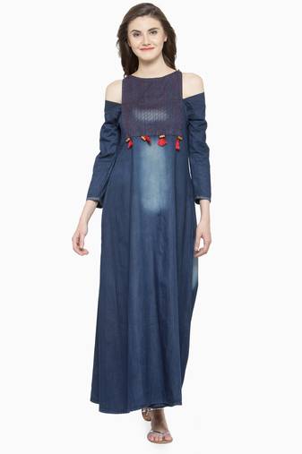 Blue  denim kurti