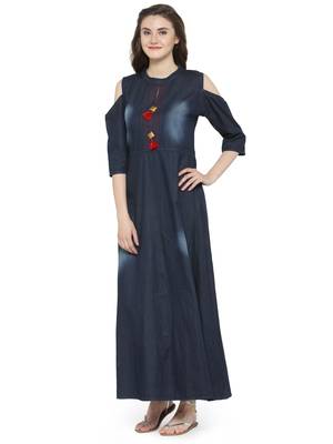 Dark blue  denim kurti 5