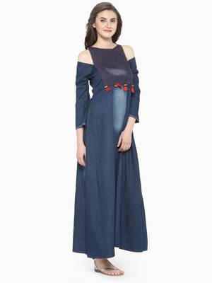 Blue  denim kurti 3