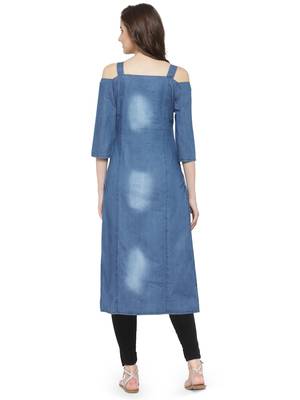 Blue  denim kurti 2
