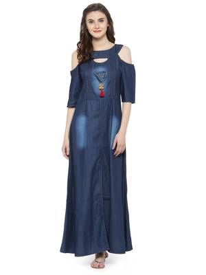 Dark blue  denim kurti 1