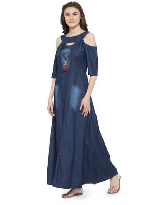 Dark blue  denim kurti 4