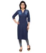 Dark blue  denim kurti