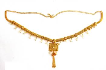 White kundan pearl waist belly hip chain belt kamarband keychain ethnic wedding jewellery 2