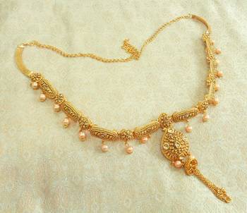 Golden LCT Kundan Pearl Waist Belly Hip Chain Belt Kamarband Keychain Ethnic Wedding Jewelry - LGKB08_LCT 1