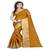 Gold plain cotton silk saree with blouse