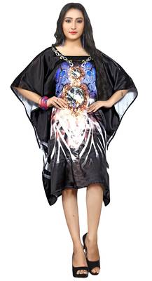 Multi Colour  Printed Satin Islamic Style Partywear Islamic Kaftan 1
