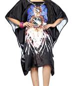 Multi Colour  Printed Satin Islamic Style Partywear Islamic Kaftan