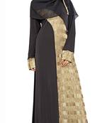 Black Printed Lycra Islamic Style Festive Wear Burka With Hijab