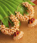 Beautiful Handmade Gold Plated Kemp Hoop Jhumka