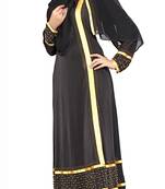 Black Printed Lycra Islamic Style Festive Wear Burka With Hijab