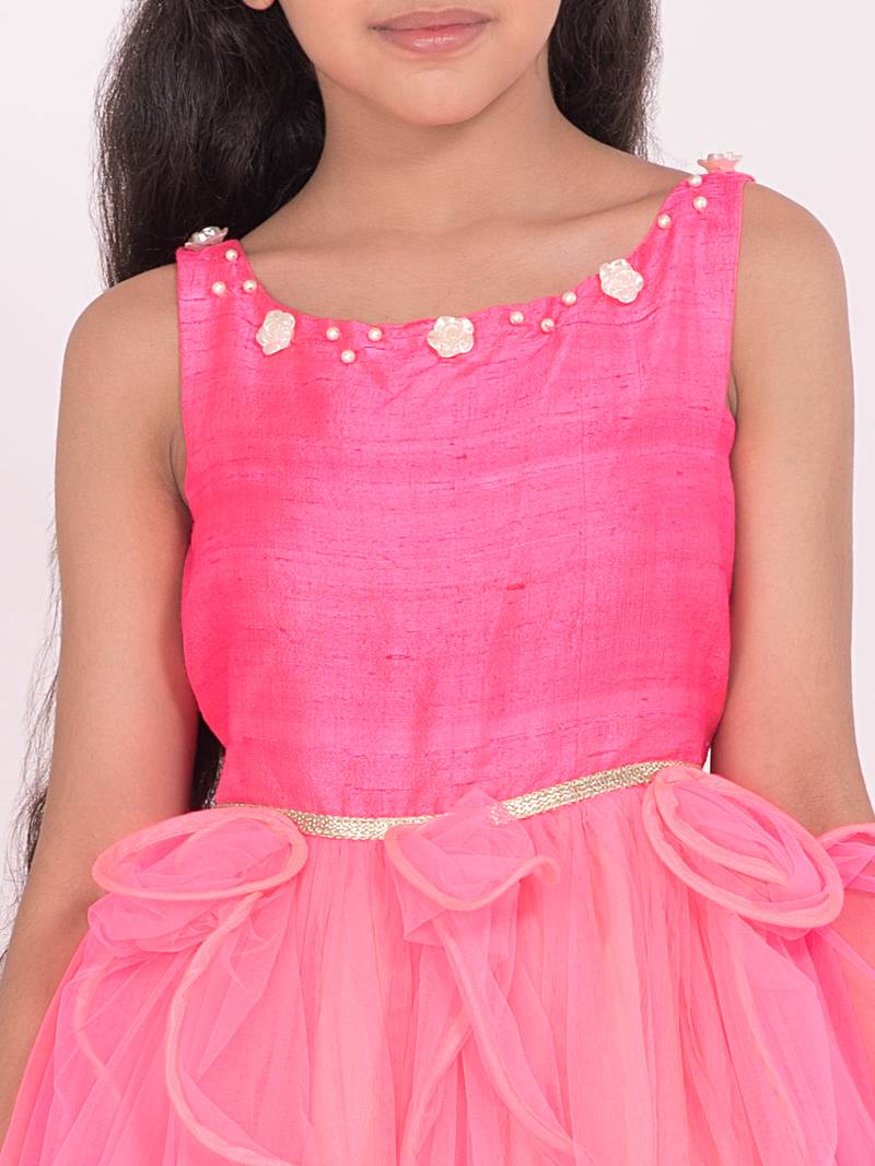 Panelled Gown With Ruffles