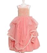 Gathered Tulle Gown With Pearl kids gown