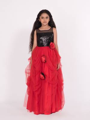 Ruffled Gown With Glitter Detail kids gown 1