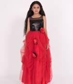 Ruffled Gown With Glitter Detail kids gown