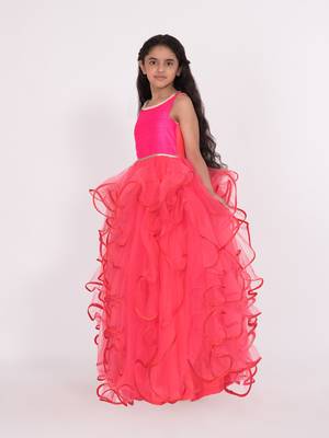 Ruffled Gown With Pearl Detail kids gown 2