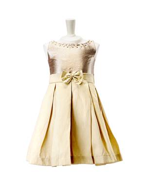 Pleated Dress With Floral Detail kids gown 1
