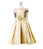 Pleated Dress With Floral Detail kids gown