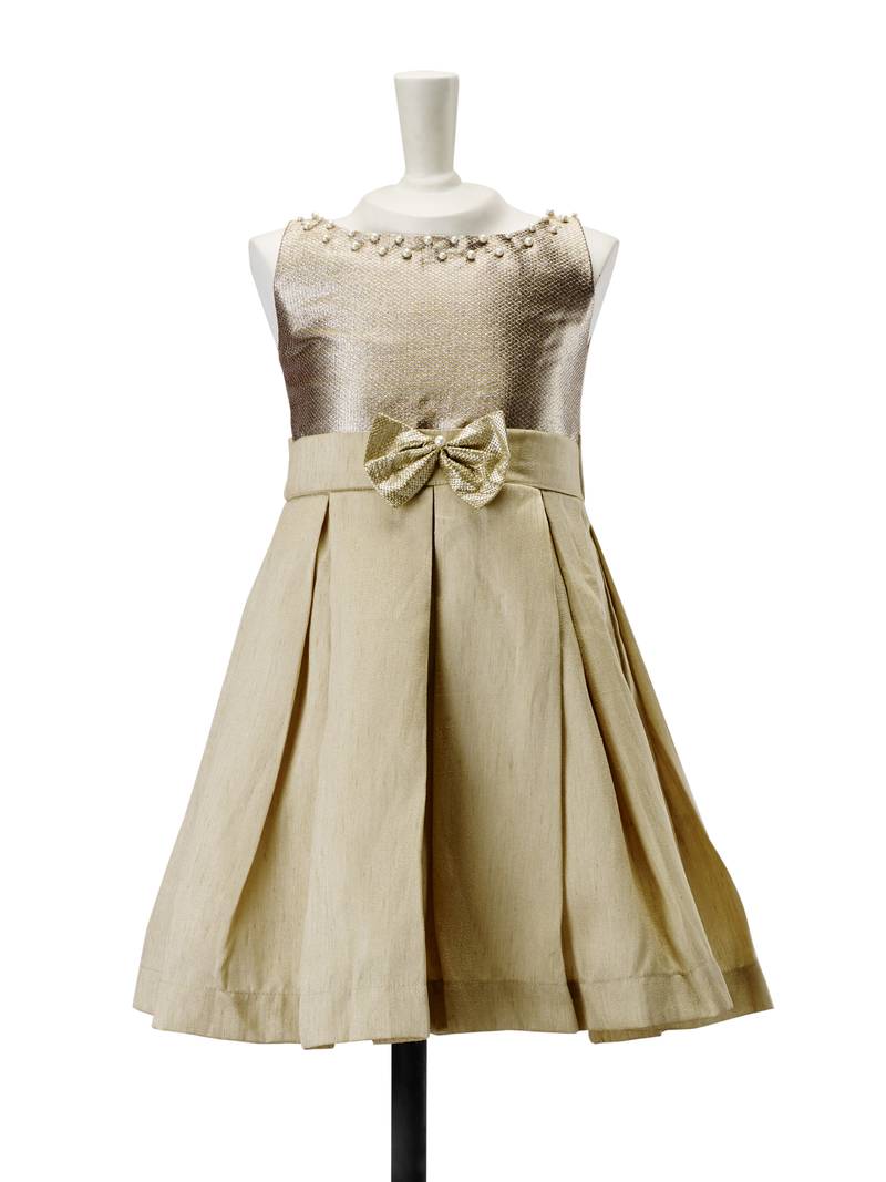Pleated Dress With Floral Detail kids gown