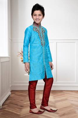 Feeroze Art Silk Kids Kurta Pyjama For Boys 2