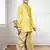 Yellow Art Silk Kids Kurta Pyjama For Boys