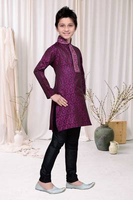 Purple Brocket Kids Kurta Pyjama For Boys 1