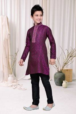 Purple Brocket Kids Kurta Pyjama For Boys 3