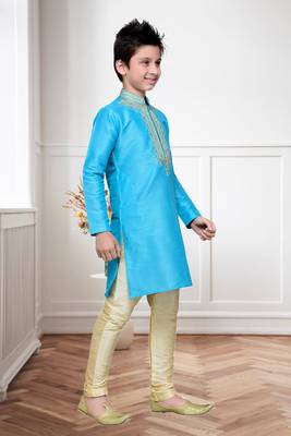 Feeroze Art Silk Kids Kurta Pyjama For Boys 1
