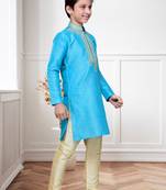 Feeroze Art Silk Kids Kurta Pyjama For Boys