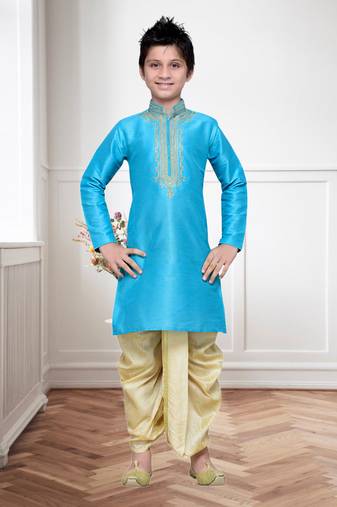 Feeroze Art Silk Kids Kurta Pyjama For Boys