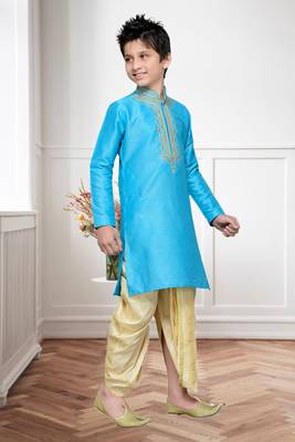 Feeroze Art Silk Kids Kurta Pyjama For Boys 2