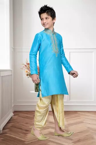 Feeroze Art Silk Kids Kurta Pyjama For Boys
