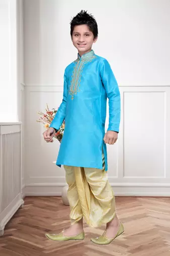 Feeroze Art Silk Kids Kurta Pyjama For Boys