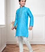 Feeroze Art Silk Kids Kurta Pyjama For Boys