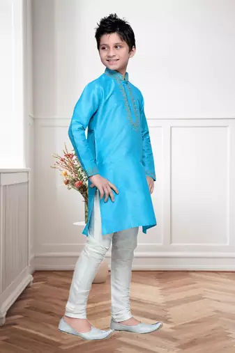 Feeroze Art Silk Kids Kurta Pyjama For Boys