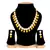 Fashion Jewellery Gold Plated Kundan Onyx Necklace Set for Women Traditional Wedding