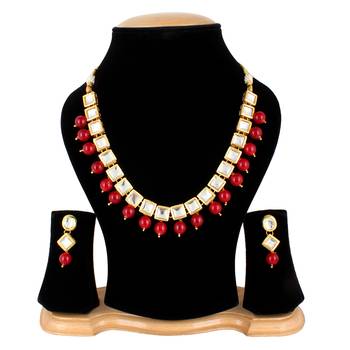 Fashion Jewellery Gold Plated Kundan Necklace Set for Women Traditional Wedding 1